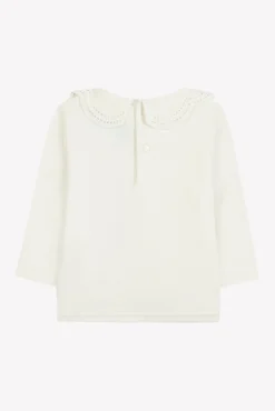 T-shirt Ecru col dentelle