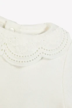 T-shirt Ecru col dentelle